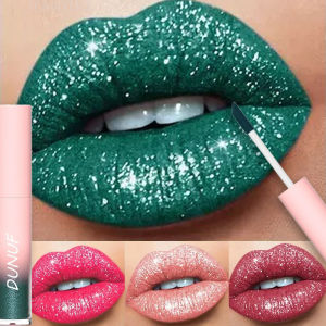 18 Colors Diamond Gloss Lipstick Matte Pearly Shimmer Sparkling Lip Glaze Lasting Waterproof Rich Color Bright Glitter Lipstick