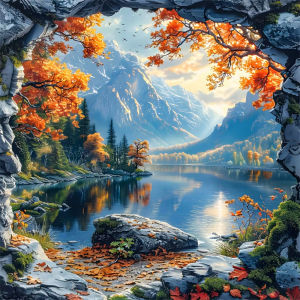 BILIBILI | Paper Jigsaw Puzzle 500/1024PCS Mountain Tree Landscape Scenery DIY Craft Hobby Wall Decor Gift