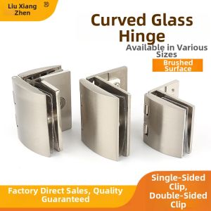 Glass Door Display Hinge with Curved Edge for Wardrobe and Cabinets