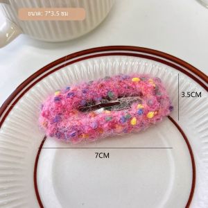 สไตล์เกาหลี หมวกไหมพรมสีสันสดใสคริสต์มาสถัก กิ๊บติดผม กิ๊บติดผมตุ๊กตา Bangs คลิปขอบคลิป ทันสมัย เครื่องประดับผม