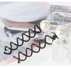 Elegant Pearl Hairpin Spiral Clip Korean Style Hair Accessories for Bun Head Shape Beautiful Princess Original Design Hair Ornament