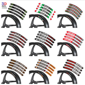 Motorcycle Reflective Epoxy Rim Stickers for Suzuki Honda Kawasaki 3D Stereo Car Tire Decorative Sticker