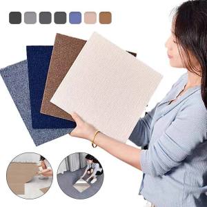30*30cm 10pcs Non-Slip Self-Adhesive Carpet Floor Tiles Peel Stick Floor Square Easy DIY Noise Reducing Home Office Floor Mats