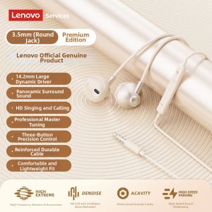 Lenovo | Wired Semi-In-Ear Headphones with Clear Audio Game Noise Reduction Mic