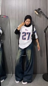 Kaos Pria Jersey Boxy Oversize Style Vintage Kekinian Bahan Benzema Milano