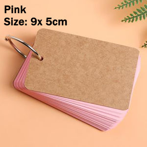 Protree 50pcs Iron Ring Handwritten Memo Hard Blank English Word Card Loose-leaf Memo Memory Card