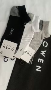 OWEN- Vớ/Tất nam cổ ngắn phối gót Owen thoáng khí khử mùi không xù 100% cotton