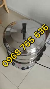 Nồi hấp caramen hấp bánh flan chạy điện size 35cm 3 tầng hấp (90-100 hũ)