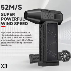 Mini Turbo Jet Fan Electric Air Duster with 3 Gear Adjustable 130000RPM Wind Speed 52m/s Car Computer Cleaning Blower Tool