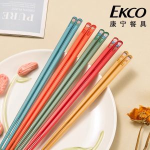 Elegant Colorful Alloy Chopsticks Non-Slip Food Grade Home Use Dinnerware Set Durable Heat Resistant Family Dining Utensils