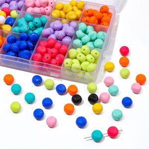30-50Pcs 10mm Solid Color Acrylic Irregular Shaped Round Beads for Necklace Bracelet DIY Jewelry Making Beads