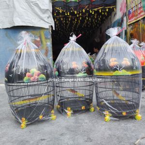KANDANG SANGKAR BURUNG PERKUTUT BARONG MOTIF LUKIS MURAH KUALITAS TINGGI - WARNA HITAM