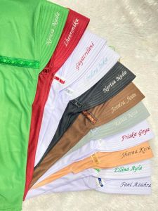 KERUDUNG ANAK BORDIR NAMA/PITA SAMPING / KERUDUNG PITA SAMPING BORDIR NAMA #KERUDUNG SEKOLAH