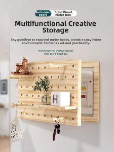 MENGBINFEN | Nordic Solid Wood Decorative Concealment Shelf Electric Box Cover