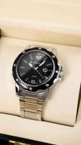 BIDEN Jam tangan pria olahraga mode Olahraga Kuarsa Jam Tangan Tahan Air Pria tali stainless steel Otomatis Tanggal Jam Tangan QUARTZ