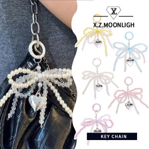 X.z.moonligh โบว์สองชั้นคริสตัลมุกจี้เครื่องประดับลูกปัดจี้ทำด้วยมือแบบดีไอวาย