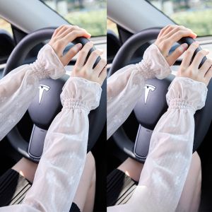 Miiow | Lace Bubble Sun Protection Sleeve Covers For Women Driving Electric Vehicles UV Protection Ice Sleeve Arm Cover Car Sunshade