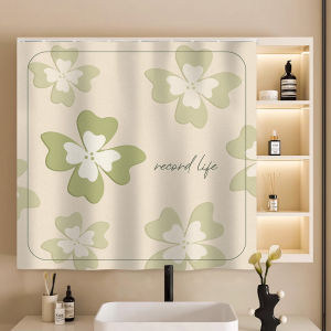 Bathroom Cabinet Dustproof Curtain Privacy Mirror Covering Cloth Makeup Mirror Concealment No Punching Required