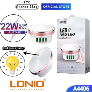 LDNIO A4406 4 Ports Multi USB Desk Charger for Mobile Phone Home Night Light AC Adapter Charger Home Charger With LED