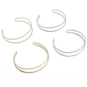 1Pc 60mm 14K Gold/Platina Plated Brass Bangle Bracelet for Women Girls DIY Jewelry Making Findings