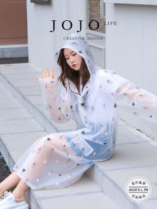 Thickened JOJOS L. PD. Raincoat for Cycling Travel Fashion EVA Adult Pocket Modern Simple Style Large Brim Raincoat