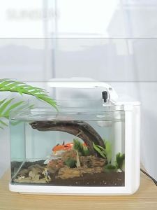 sunsun | Bent Glass Small Aquarium Side Filtering Self-maintaining