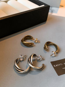 CAFFTI | Vintage Luxury Golden and Silver Tone 999 Pure Silver Ear Accessories