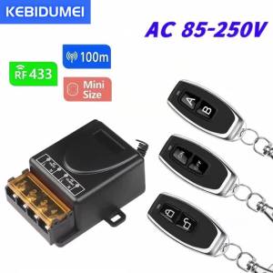 kebidumei | KEBIDUMEI 433Mhz Wireless Remote Control Switch AC 110V 220V 10A Relay 1CH Receiver Controller and 2 Button RF433Mhz Transmitter