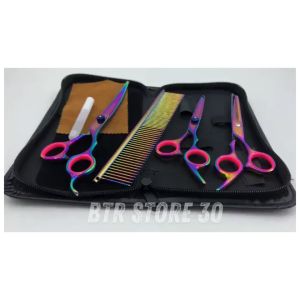KNIFEZER Gunting Rambut Satu Set Super Tajam Ori Stainless Grooming Bulu Hewan Peliharaan 62HRC