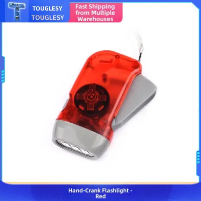 TOUGLESY | Hand Press Rechargeable 3 LED Light Solar & Hand Cranked Mini Portable Flashlight
