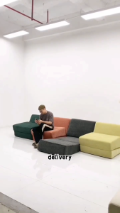 [PRE-ORDER] Modern Single Sofa Bed Bean Bag Fabric Upholstery with Compression Foam Fill Foldable and Vacuum-Packed for Living Room Use