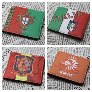 โลโก้คลับกระเป๋าเงินผู้ชายฟุตบอลทีมชาติบราซิลพิมพ์ลายนูนหนัง PU แบบ Dompet Koin HD กระเป๋าใส่บัตรของขวัญ