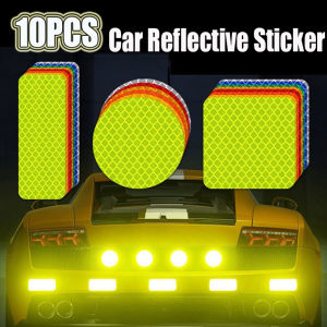 【Pphha】10Pcs Reflective Sticker Car Bumper Safety Anti-collision Strip Motorcycle Night Driving Warning Reflector Mark Auto Styling Sticker