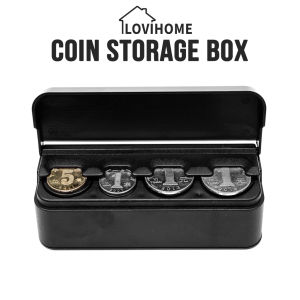 Coin Storage Box Black Car Auto Portable Coin Case Interior Plastic Holder Container Organizer