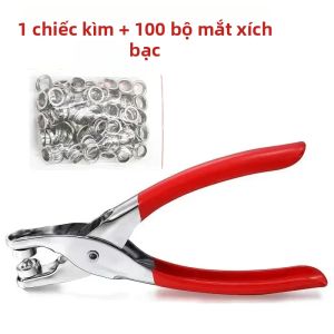 1 Bộ Kìm Bấm Lỗ Và Khuyên Kim Loại 1/4 Inch Kèm 100 Khuyên Kim Loại Dùng Cho Sửa Chữa Đồ Da Vải Bộ Dụng Cụ FancyWrist