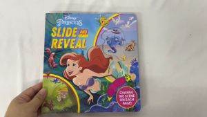 Disney Princess Slide & Reveal Board Book for Kids with sliding panels to reveal secret fun scenes
