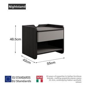 VATAR | Italian Luxury Style Single Drawer Nightstand