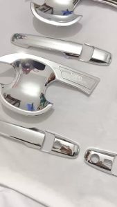 Ốp Tay Nắm Hõm Cửa Xe Toyota Yaris Cross 2023-24 Mẫu Nhựa ABS Mạ Crom Sáng Bóng Sẵn Keo Dán 3M