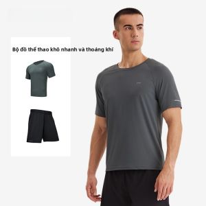 Bộ Đồ Thể Thao Nam Decathlon Nhanh Khô Mùa Hè Chạy Bộ Thể Dục Áo Thun Tay Ngắn Quần Short Thể Thao Thường Ngày