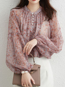 PAIBOLI | Lantern Sleeve Loose Blouse Short Style Long Sleeve