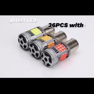 ไฟเลี้ยวเพื่อรถยนต์มีพัดลมระบายความร้อน เขี้ยวบิด 1156 ชิพ 3030 บอลชิพ 36 เป็นสีขาย ไม่ต้องผ่าตัด