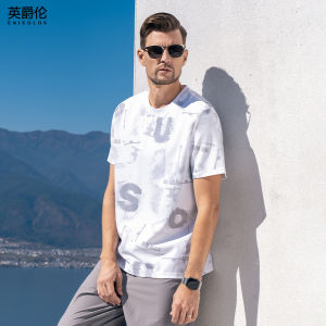 Enjeolon | Full Printed Letter High Elastic Cool Tshirt