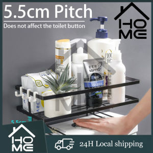 Toilet Storage Rack Toilet Storage Shelf Toiletries Storage Wall Puncher Free Corner Rack Bathroom Shelve Shampoo Shower Shelf Holder Toilet Storage Organizer Bathroom Accessories rak tandas 厕所置物架