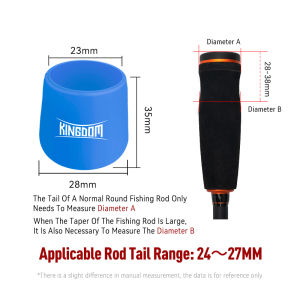 Kingdom Fishing Rod Handle Protective Case Tight Silicone Rod Plug Bottom Protector Lure Bait Fishing Tackle Accessories