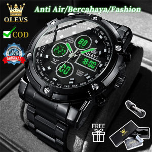 OLEVS Jam Tangan Pria Dewasa 2024  terbaru Original Asli Import Anti Air Sport Multifungsi Jam Tangan Digital Jam Tangan Cowok