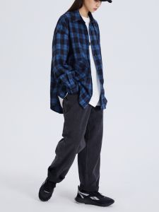 เสื้อลายสก๊อตสําหรับสตรีและผู้ชายหลวม Fit แขนยาวฤดูใบไม้ผลิฤดูใบไม้ร่วงแฟชั่น Streetwear Retro สไตล์เสื้อคู่