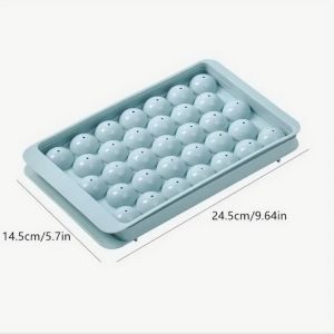 1PC Premium Silicone Ice Cube Tray 33-Cavity Round Diamond Design Food-Grade Plastic for Cocktails Drinks & Holiday Celebrations