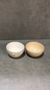 Muraditohome Isla Botanical Leaf Embossed Ceramic Bowl 3.5x2 in