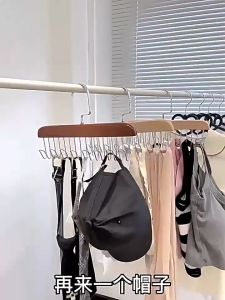 Móc Gỗ Treo Đồ Đa Năng Có Thể Xoay 360 Độ Móc Treo Đồ Lót Khăn Thắt Lưng Cà Vạt Áo 2 Dây Tiện Dụng Có Thể Xoay 360 Độ