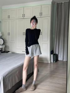 Korean Style High Waist Loose Wide Leg Short Sports Womens Spring Autumn New Fashion Slimming Versatile Trendy Pants